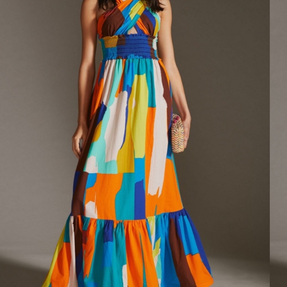 Anthropologie Plenty by Tracy Reese Printed Halter Dress